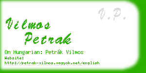 vilmos petrak business card